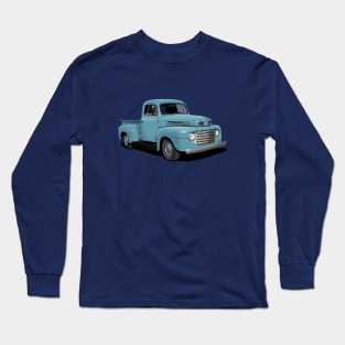 1950 Ford F1 Pickup Truck in light blue Long Sleeve T-Shirt